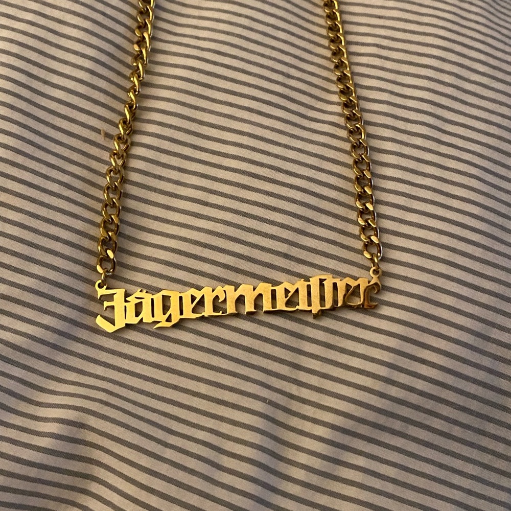 Jägermeister gold chain necklace